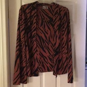 Animal print open blouse